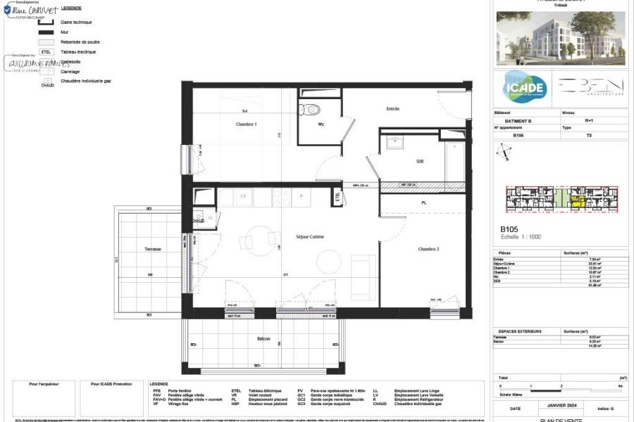 Photo 0 - Location Appartement 3 pièce(s) - 61 m²